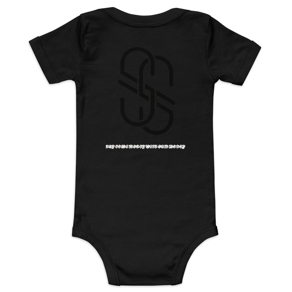 Baby Black and Platinum Short Sleeve One Piece